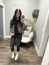 MAE LEOPARD BOMBER JACKET