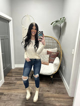 BRYNN STONE WASHED LONG SLEEVE BASIC TOP