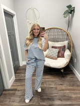 JONI BLUE DOUBLE STRIPE TEE