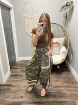 TRINITY CAMO LEOPARD TRACK STRIPE PANTS