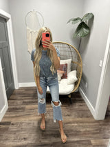 SLATE ANIMAL DOTTED SHORT SLEEVE TOP