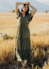 THE TAYLOR IN VINTAGE HERB MIDI DRESS