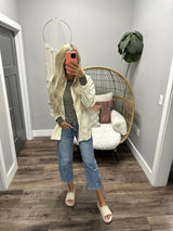 TAMMY NATURAL TEXTURED BUTTON UP SHACKET