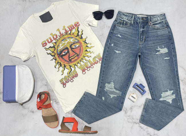 TRACEY HIGH RISE DISTRESSED STRAIGHT LEG DENIM
