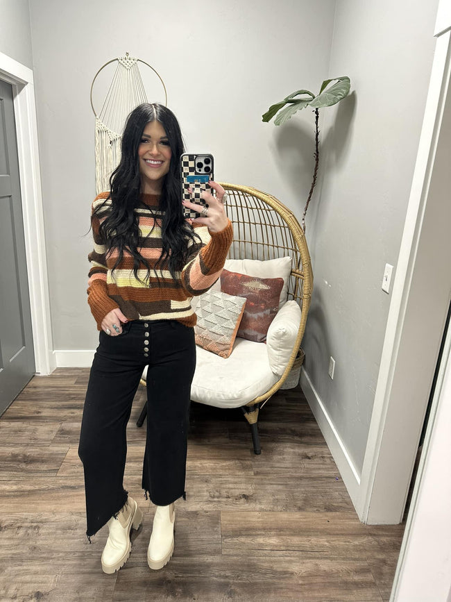 HANNAH MULTI COLOR STRIPE SWEATER TOP