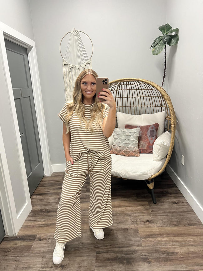 TISHA COCO STRIPE RIBBED 2 PIECE SET