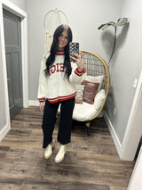 IVORY SLEIGH KNIT SWEATER TOP