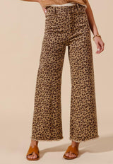 BREANNA LEOPARD STRAIGHT LEG DENIM JEANS