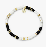 PURA VIDA BLACK & WHITE DISC STRETCH BRACELET