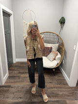 MOLLY TIE FRONT BROWN GINGHAM VEST