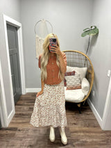 KARLI CLAY SHORT SLEEVE BUTTON FRONT CARDIGAN TOP