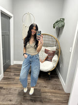 ONEILL JAYDE TAUPE TWIST FRONT TANK