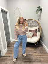 PENN STRIPED RED WHITE AND BLUE SWEATER TOP