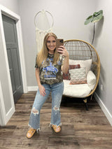 CAMO COBALT GOLDEN SPIKE RODEO TEE