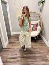 JUDY SAGE SHORT SLEEVE HENLEY TOP