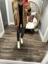 GEMMA CAMEL BOYFRIEND BLAZER JACKET