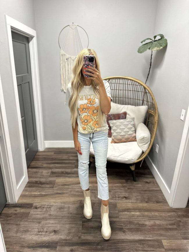 STONE WASHED PEACE OF LOVE GRAPHIC TEE