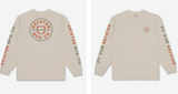 MENS BRIXTON CREST LONG SLEEVE CREAM BURNT ORANGE