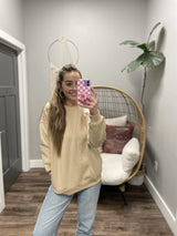 SHAREE TAUPE POCKET EVERYDAY SWEATER TOP