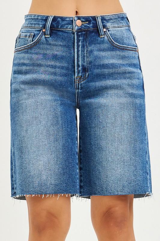 JOJO HIGH RISE DARK WASH BERMUDA SHORTS