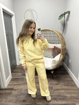 BUTTER YELLOW CAMO TRACK SWEATSHIRT TOP