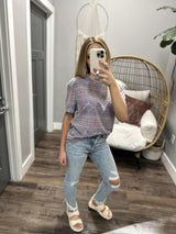 ROCK & ROLL BLUE AZTEC TEE