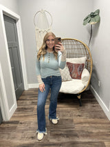 HADLEY DUSTY BLUE RIBBED HENLEY TOP