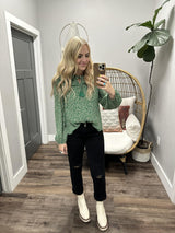 ENJOY THE MOMENT KELLY GREEN FLORAL BLOUSE