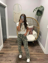 TRACEY CAMO CARGO HIGH RISE DENIM