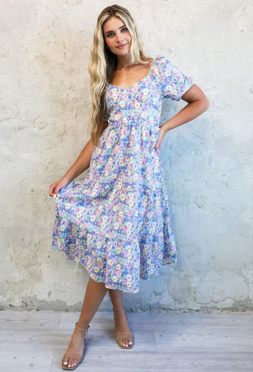 LILA ORCHID FLORAL LILAC DRESS