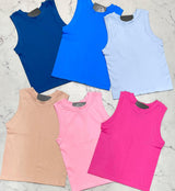 MAGENTA FULL LENGTH WHO AM I SMOOTH TANK TOP