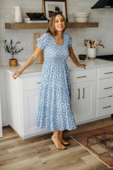 THE MCCALL IN PERIWINKLE MIDI DRESS