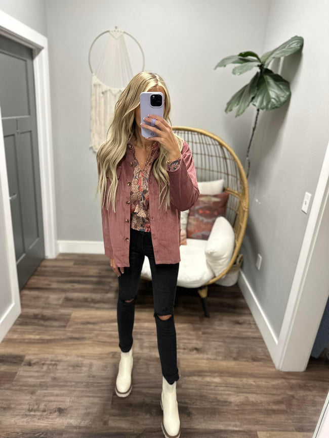 RIDE IT OUT BERRY CORDED JACKET
