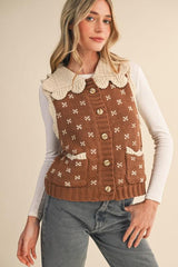 TRINITY COCO PRINT SWEATER VEST TOP