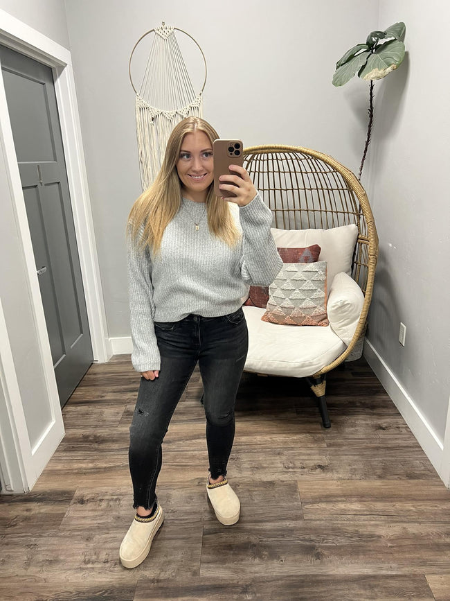 MICKIE HEATHER GREY SWEATER TOP
