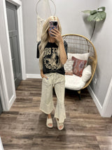 LONDON TAUPE WASHED WIDE LEG PANT