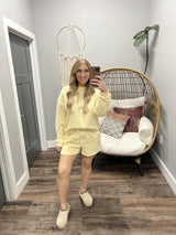 MINDY PALE YELLOW SOFT KNIT SHORTS