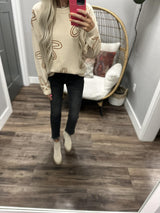 MAISIE CREAM FLORAL SWEATER TOP