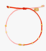 PURA VIDA PINK AND RED TWO TONED DAINTY BRACELET