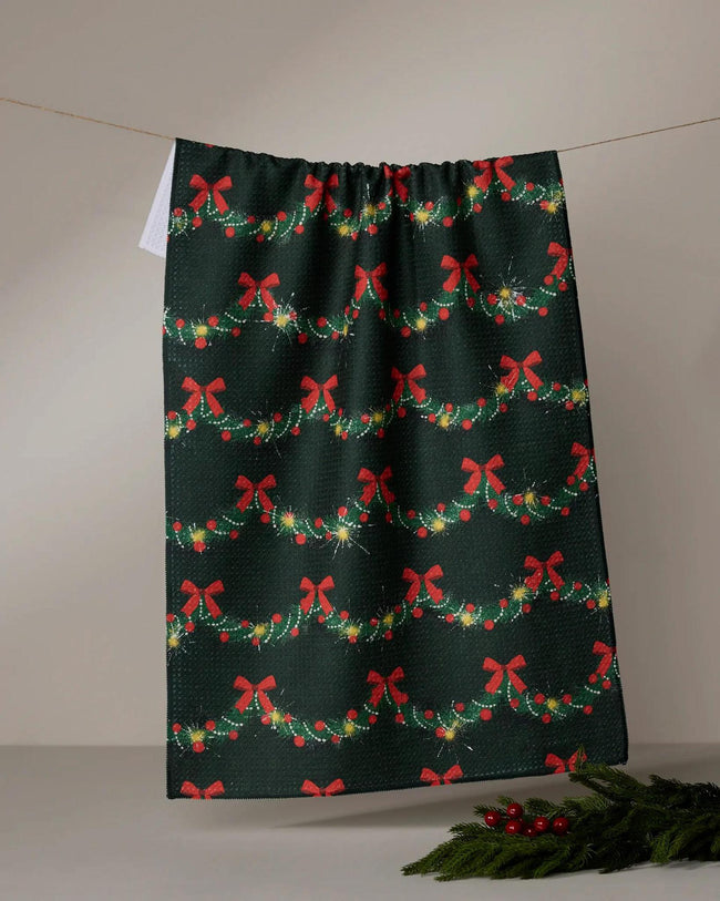GEOMETRY YULETIDE GARLAND TEA TOWEL