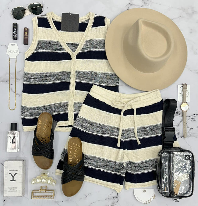PAM STRIPED SWEATER VEST TOP