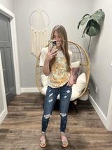 STONE WASHED BUCKING BRONCO TEE