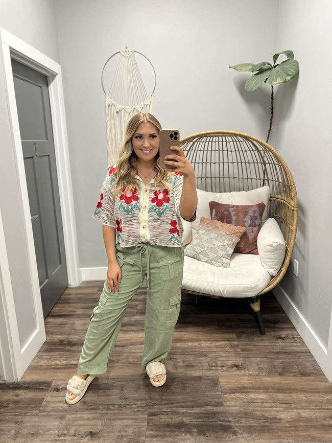 CAMMY OLIVE CARGO RELAXED PANTS