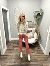 TOBI HIGH RISE STRETCH WASHED BERRY CARGO PANTS
