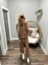 GEMMA COCO TRIM LONG SLEEVE SWEATER TOP