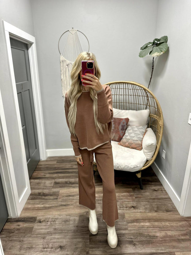 GEMMA COCO TRIM LONG SLEEVE SWEATER TOP