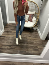 STACY RUSTIC RIBBED LONG SLEEVE TEE