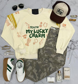 YOU'RE MY LUCKY CHARM GRAPHIC CREW SWEATSHIRT