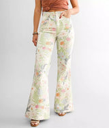 FREE PEOPLE X WRANGLER WANDERER 626 FLORAL DENIM HIGH RISE JEANS