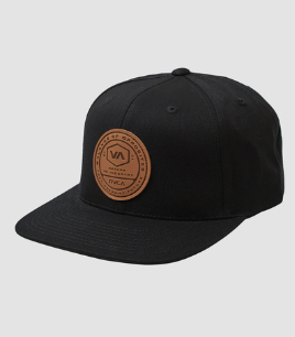 MENS RVCA BLACK TRACT SNAPBACK HAT